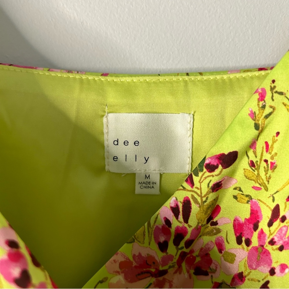 4SI3NNA Jessika Green Floral Printed Satin Effect Midi Dress - Picture 5 of 9